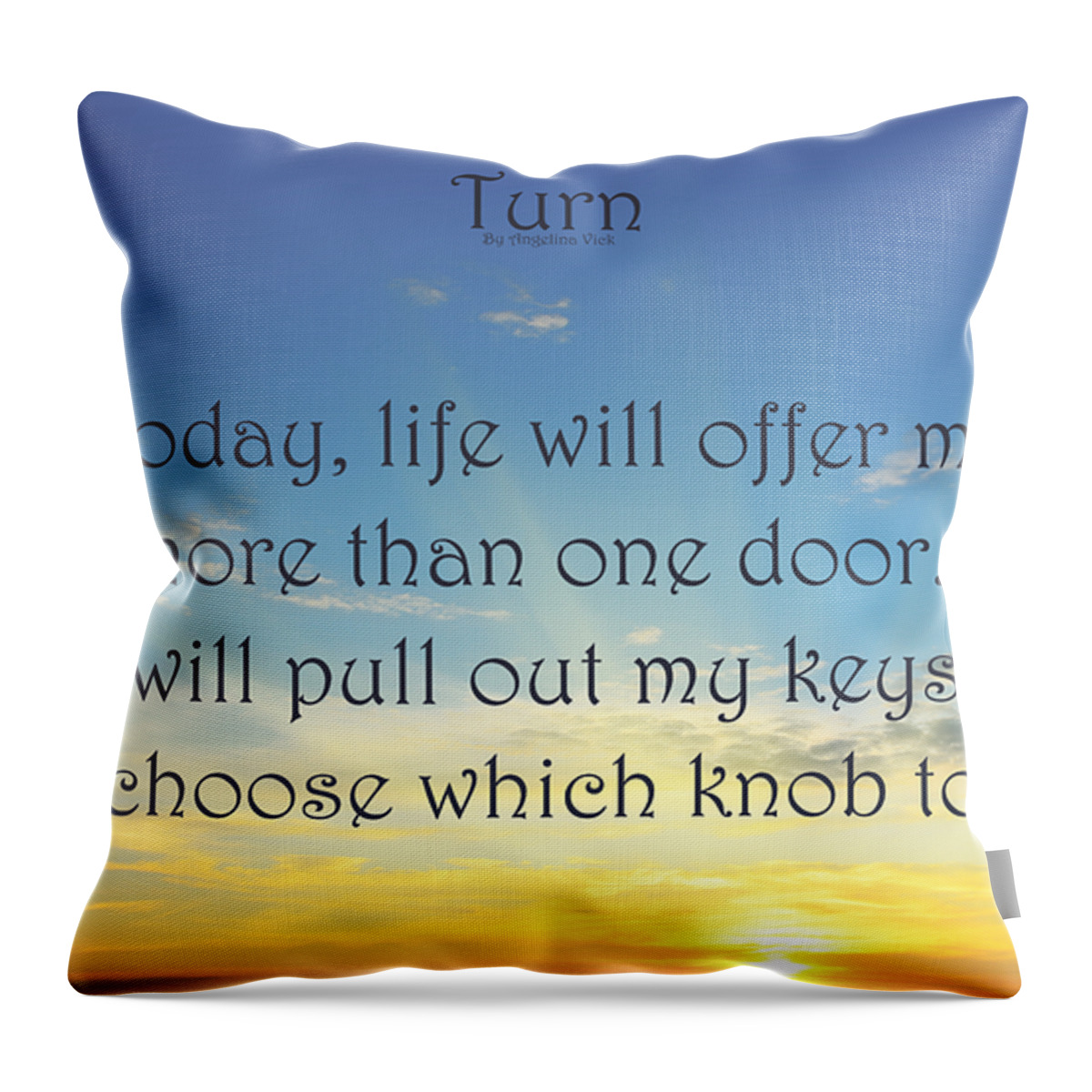 Poetry Throw Pillow featuring the mixed media Turn #1 by Angelina Tamez
