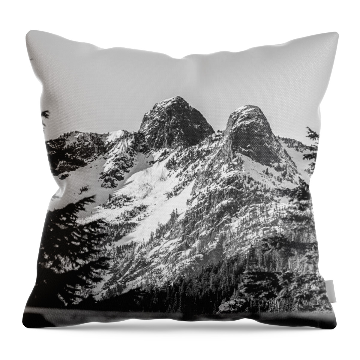 Black And White Throw Pillow featuring the photograph Twin Peaks #1 by Ray Shiu