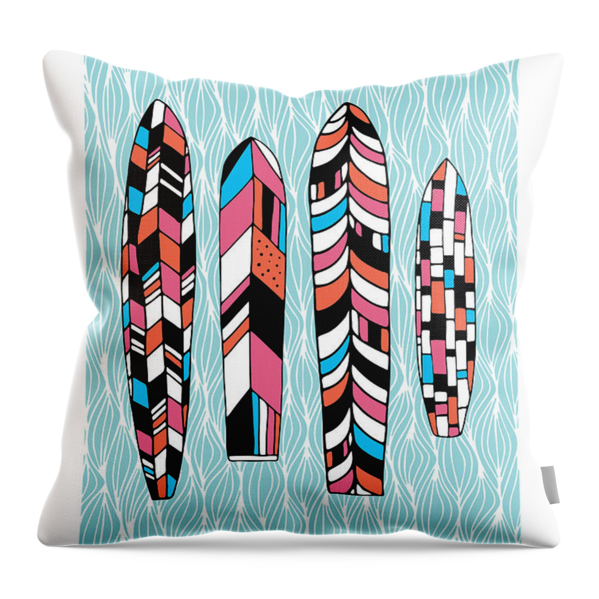 Susan Claire Throw Pillow featuring the photograph Vintage Surfboards Part2 #1 by MGL Meiklejohn Graphics Licensing