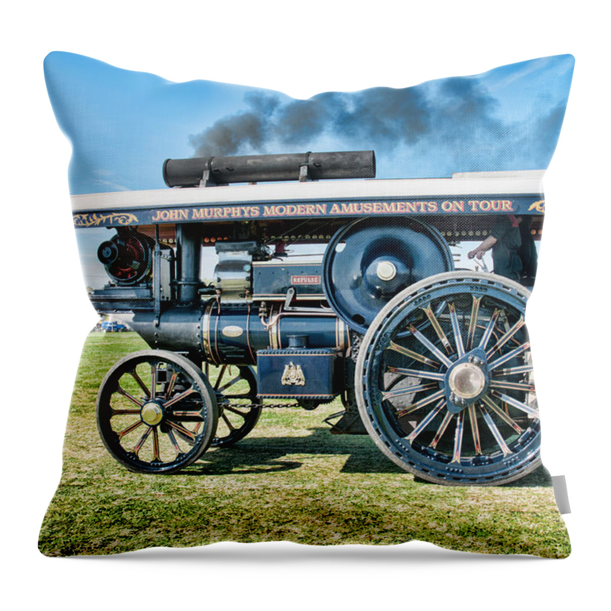 Agriculture Throw Pillow featuring the photograph Vintage Traction Engine #2 by Roy Pedersen
