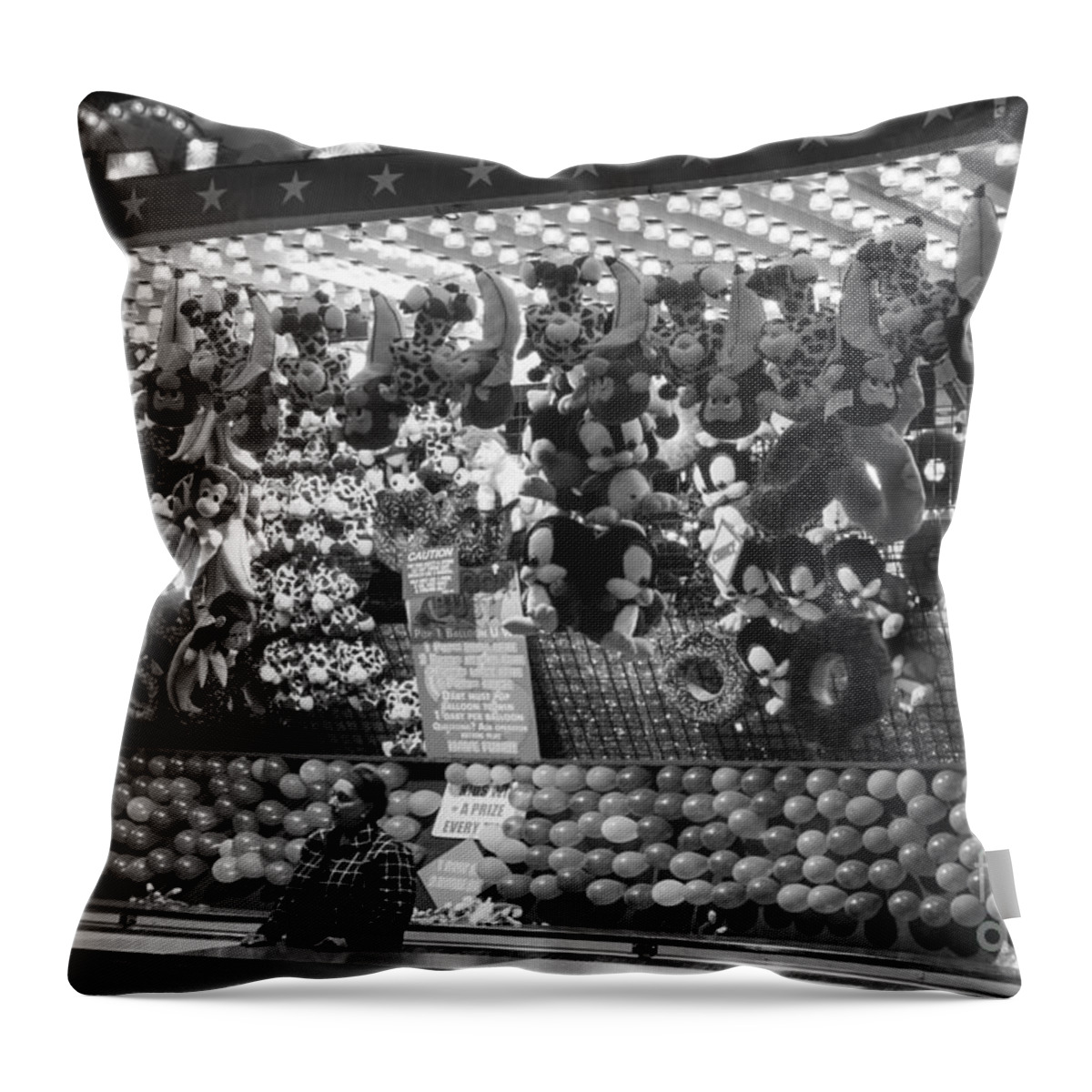 Evergreen State Fair Throw Pillow featuring the photograph Waiting for Customers #1 by Jim Corwin