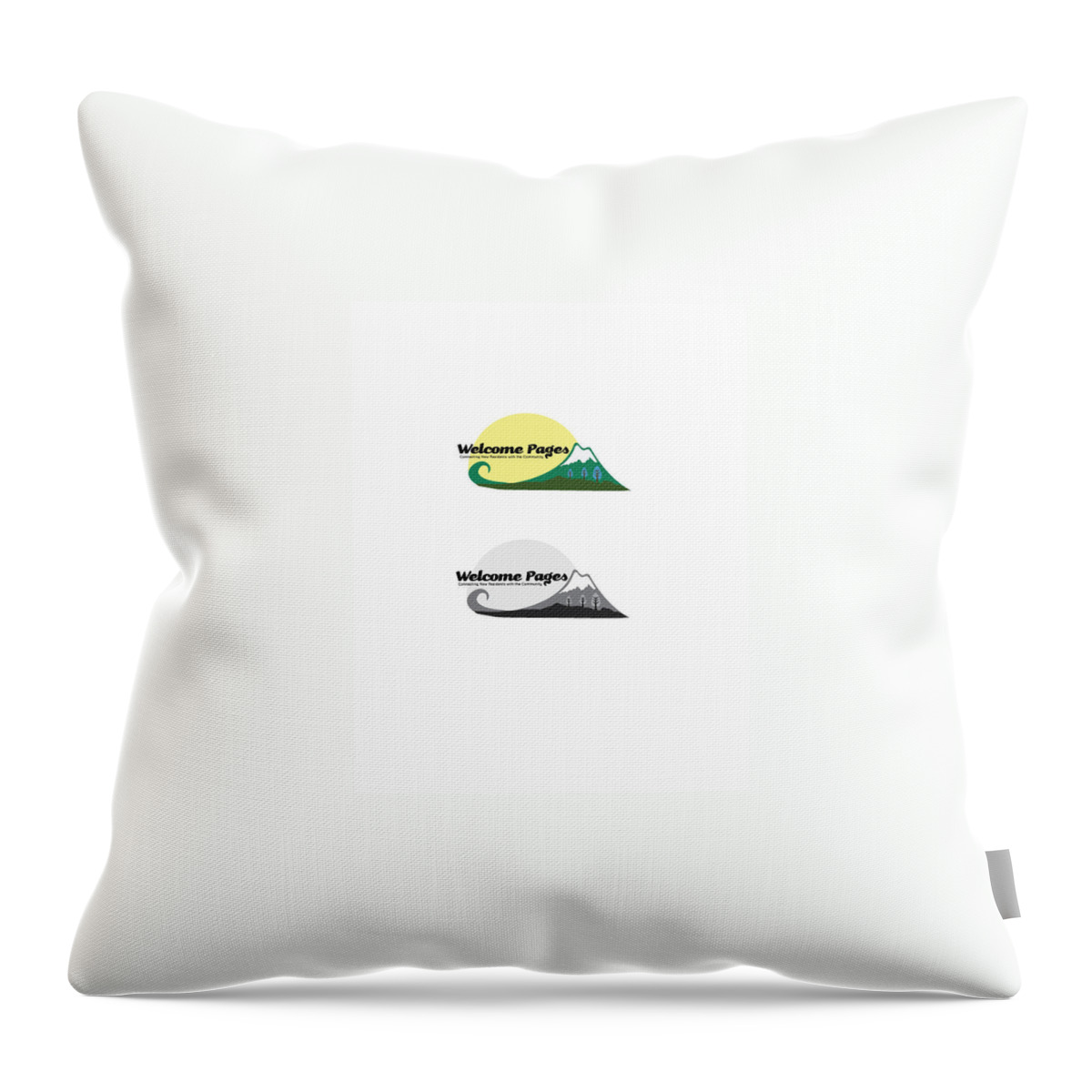 Welcome Pages Throw Pillow featuring the digital art Welcome Pages logo #1 by Teri Schuster