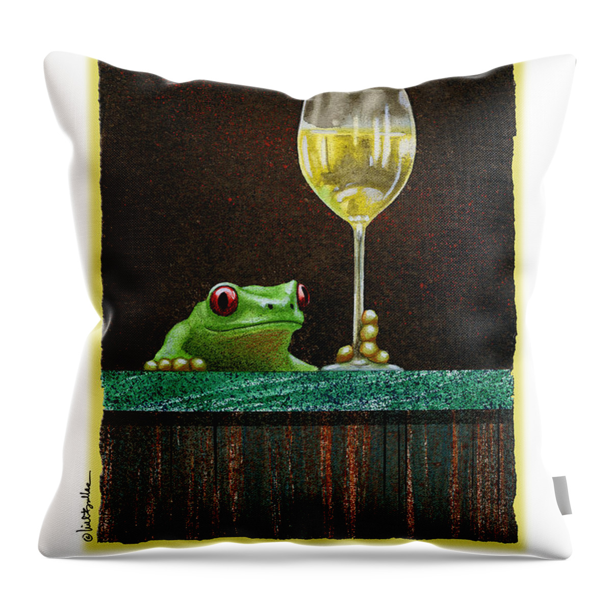 Will Bullas Throw Pillow featuring the painting White Wine Bar Hopping... #2 by Will Bullas