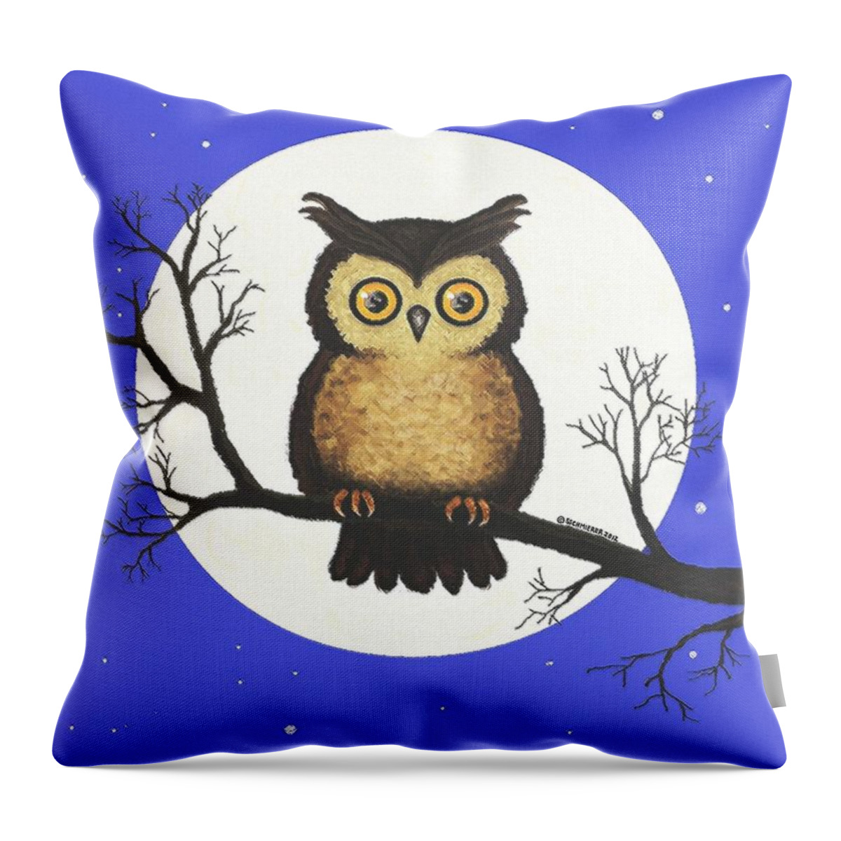 Owl Throw Pillow featuring the painting Whooo You Lookin' At #1 by SophiaArt Gallery