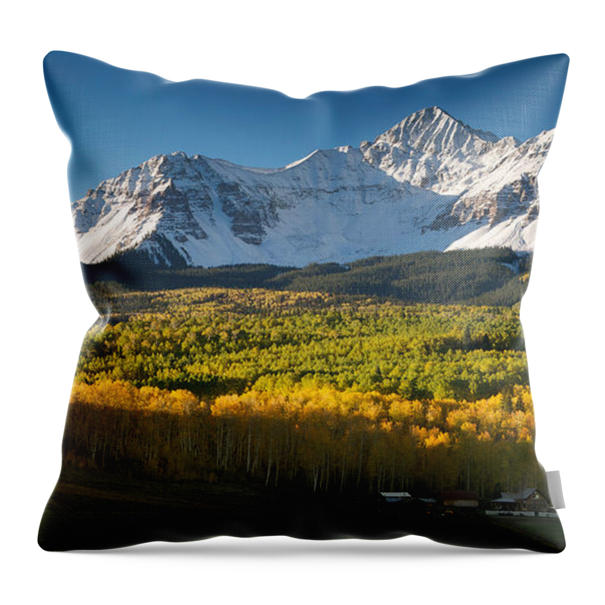 Wilson Throw Pillow featuring the photograph Wilson Peak #1 by Aaron Spong