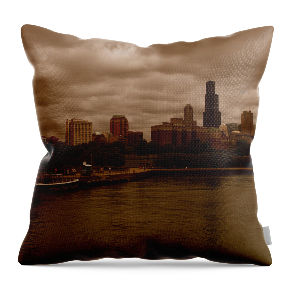 Winterpacht Throw Pillow featuring the photograph Windy City by Miguel Winterpacht