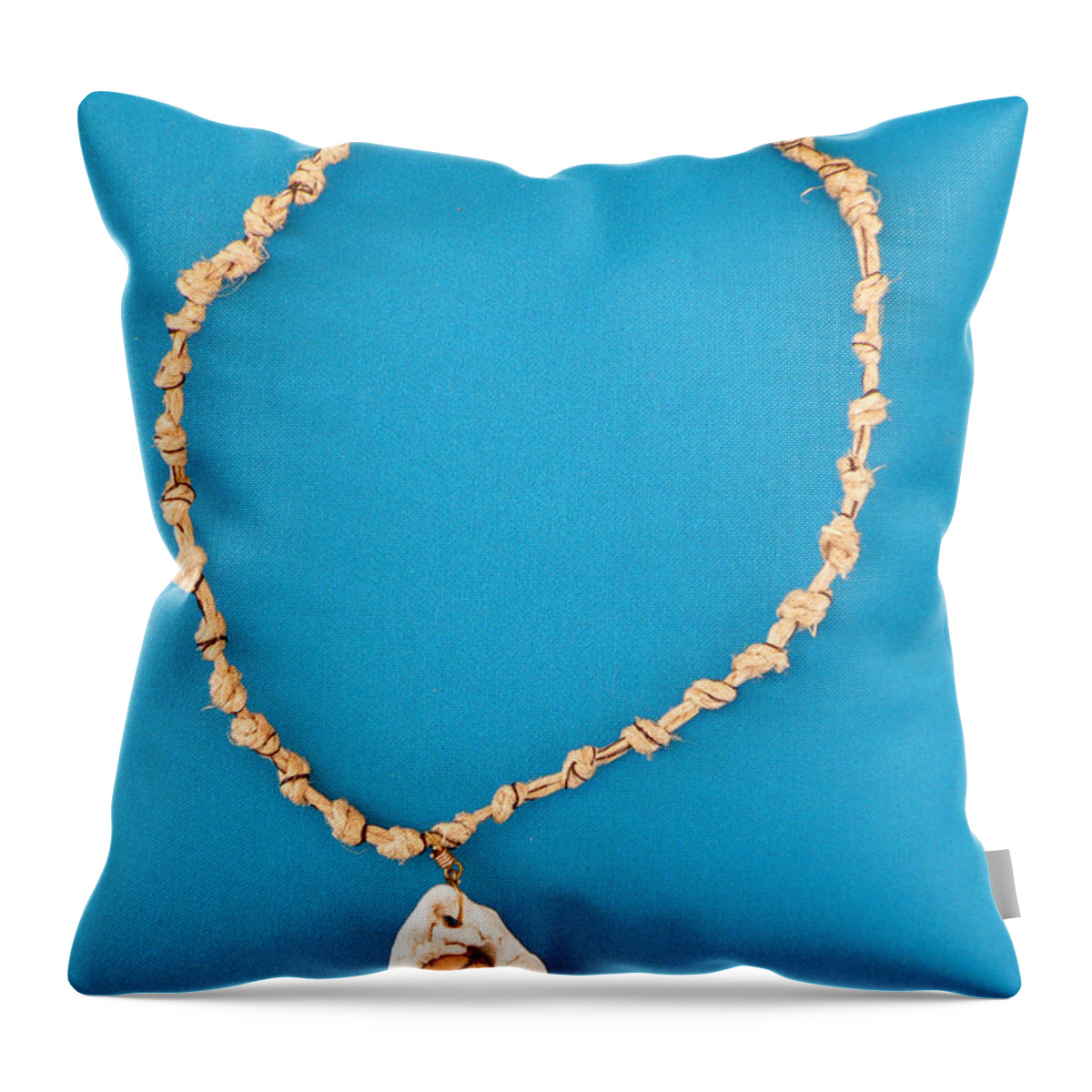 Augusta Stylianou Throw Pillow featuring the jewelry Aphrodite Antheia Necklace #12 by Augusta Stylianou