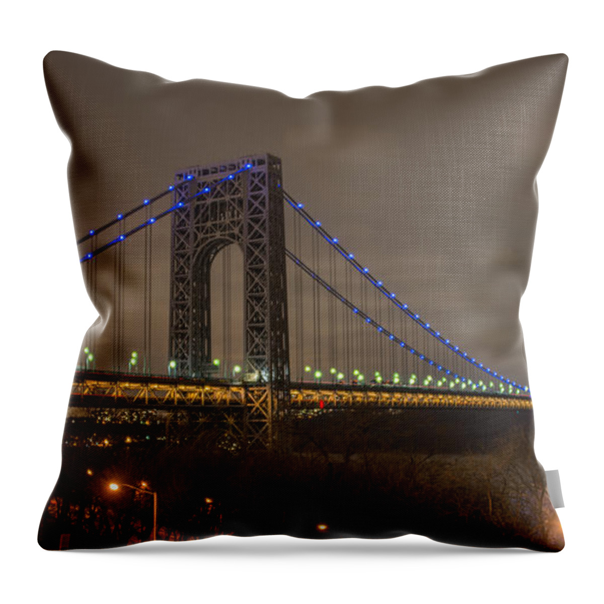 Gwb Throw Pillow featuring the photograph George Washington Bridge #10 by Theodore Jones