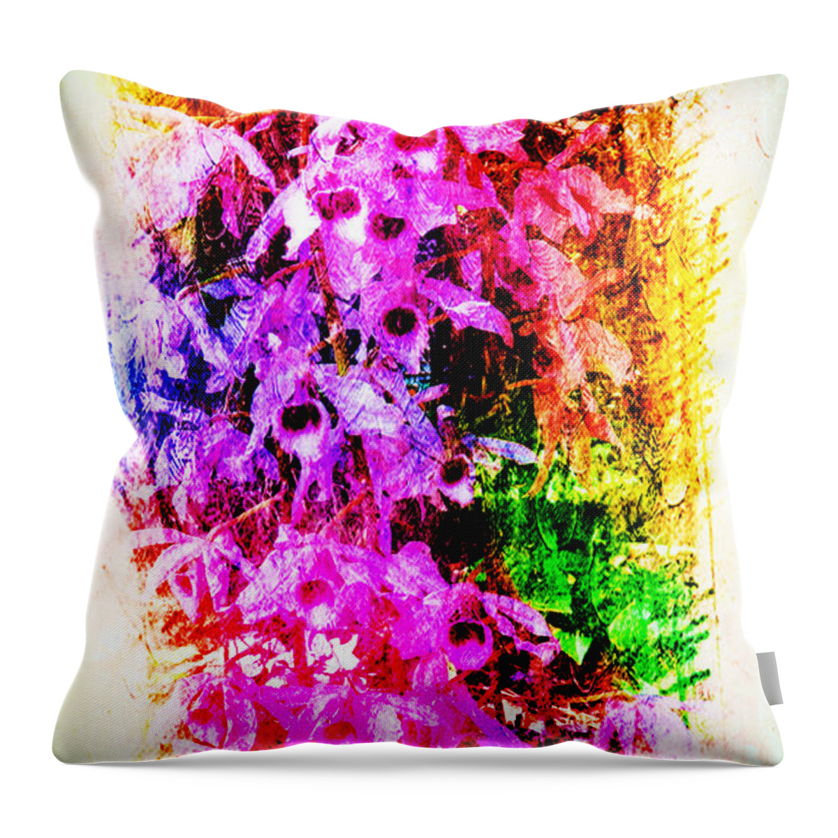 Orchid Throw Pillow featuring the painting Gorgeous Orchids #2 by Xueyin Chen