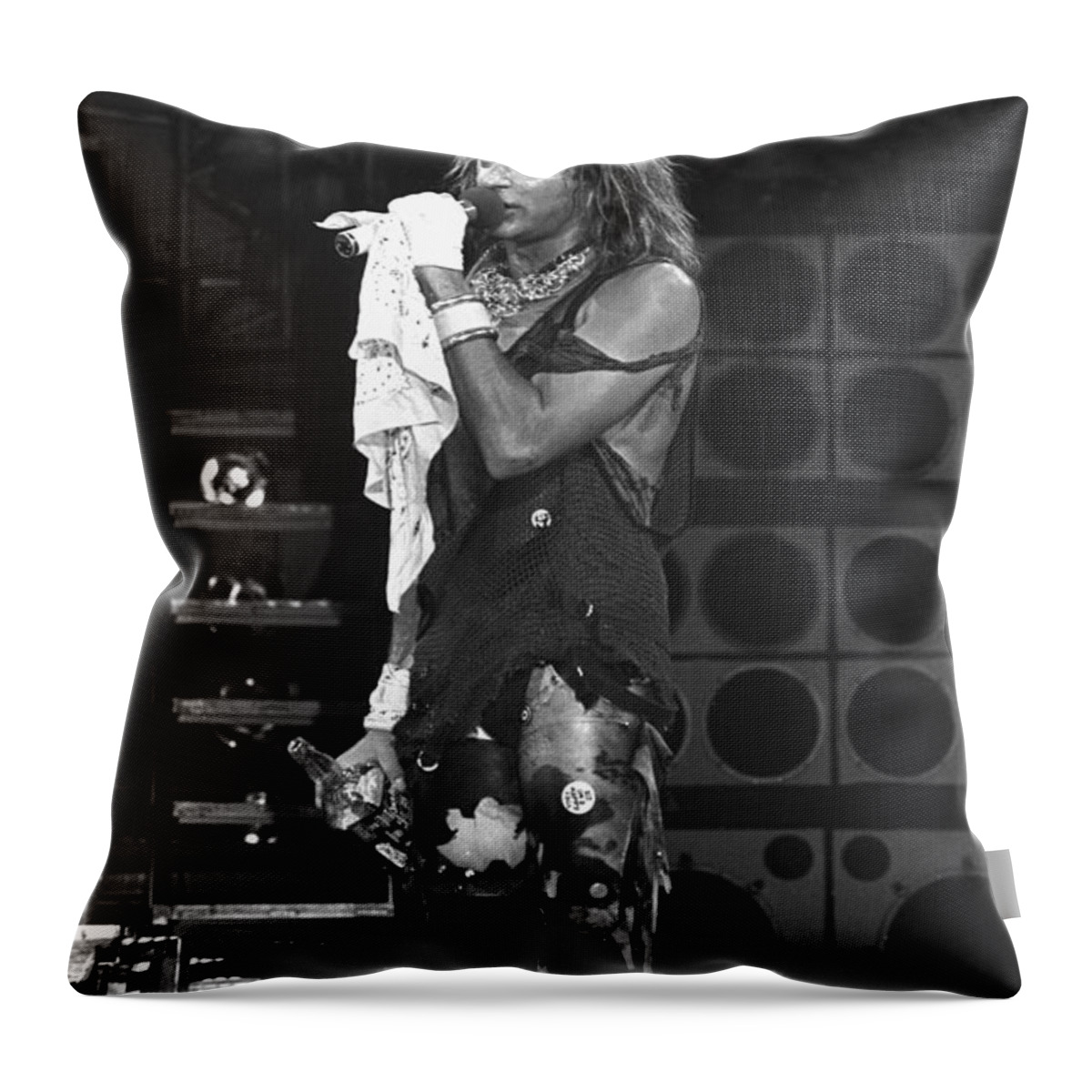 Singer Throw Pillow featuring the photograph Van Halen - David Lee Roth #2 by Concert Photos
