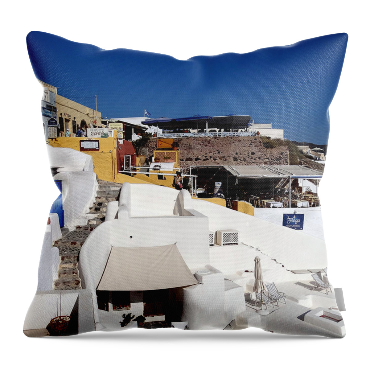 Santorini Throw Pillow featuring the photograph Views From Santorini Greece #11 by Rick Rosenshein