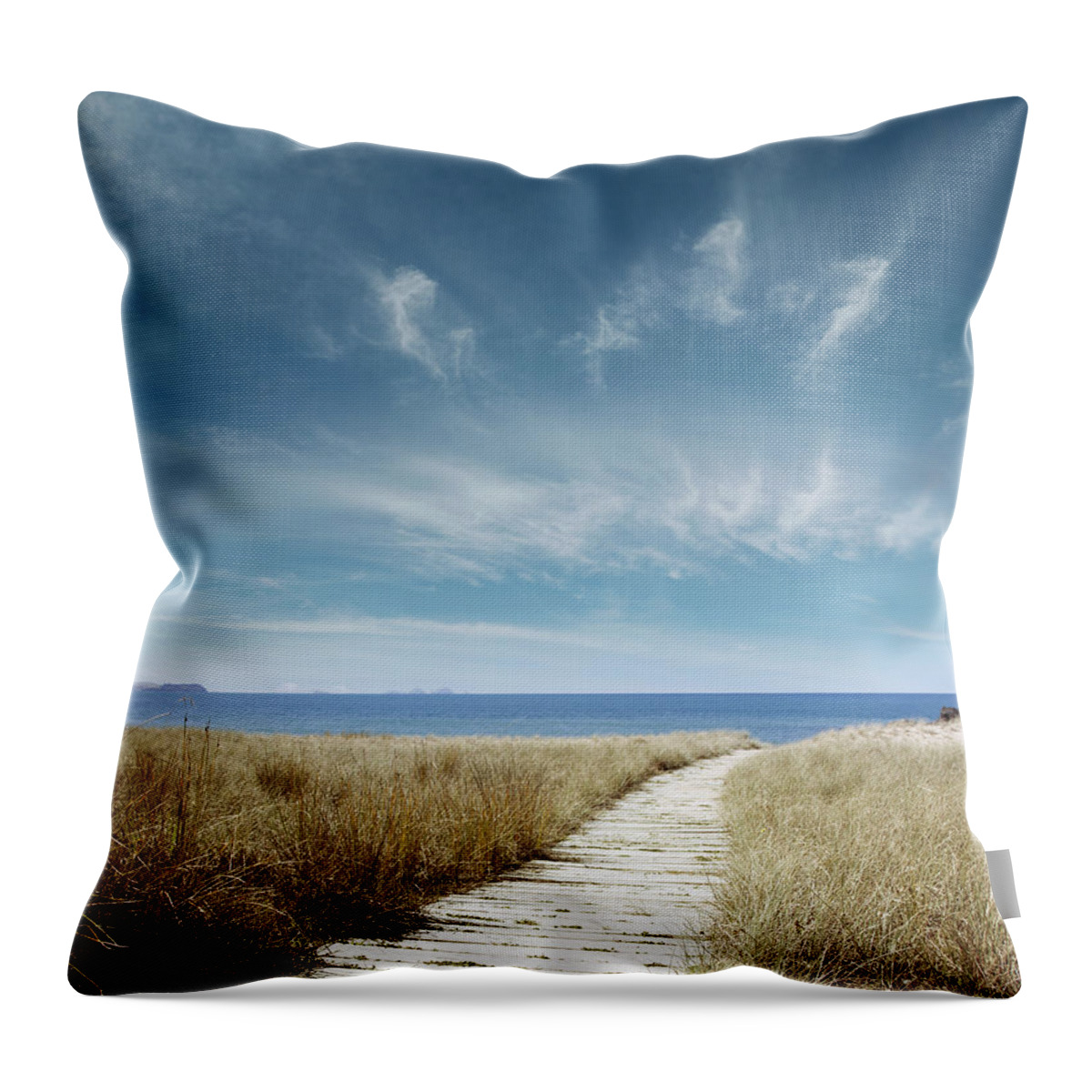 Beach Throw Pillow featuring the photograph Beach view #12 by Les Cunliffe