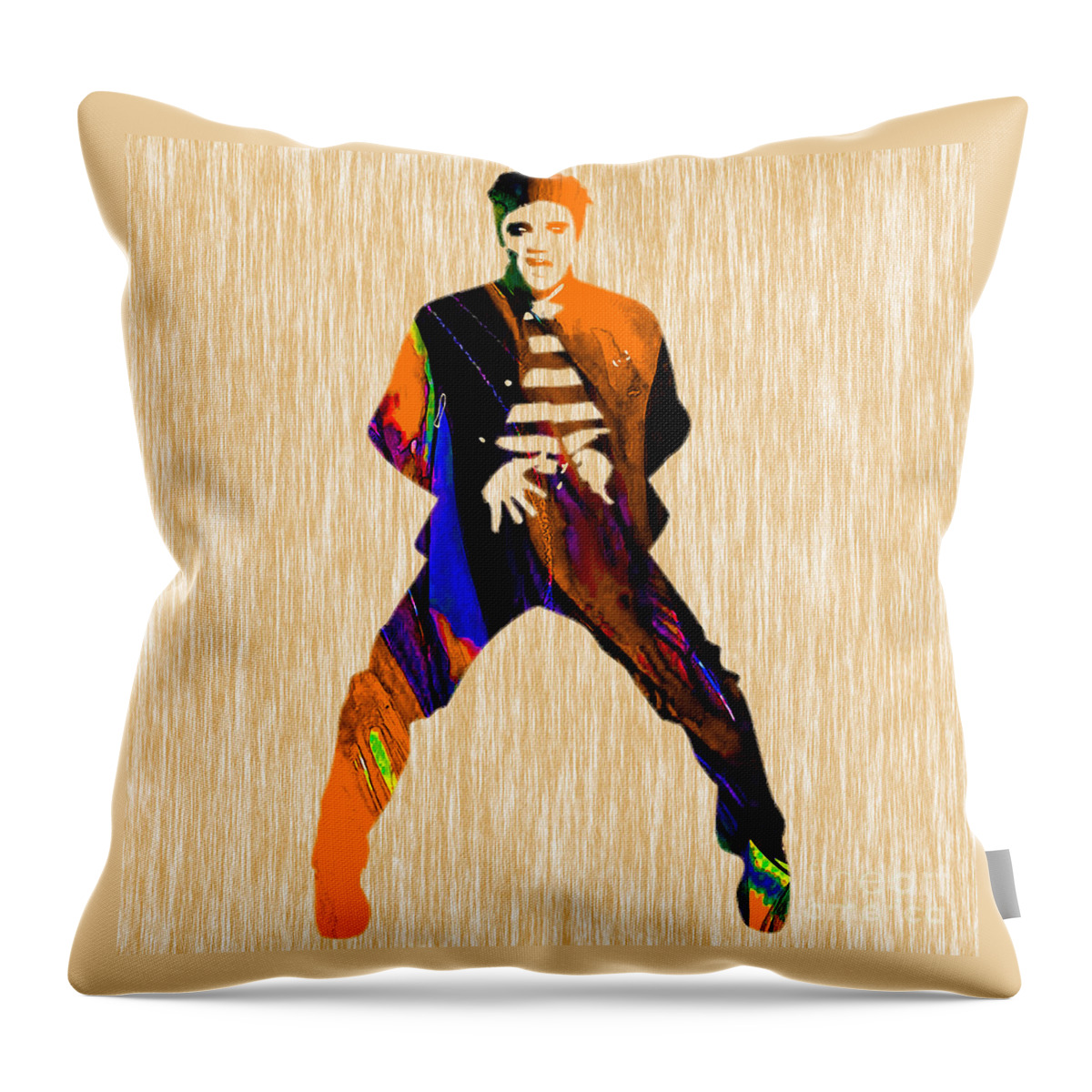 Elvis Art Throw Pillow featuring the mixed media Elvis Presley #4 by Marvin Blaine