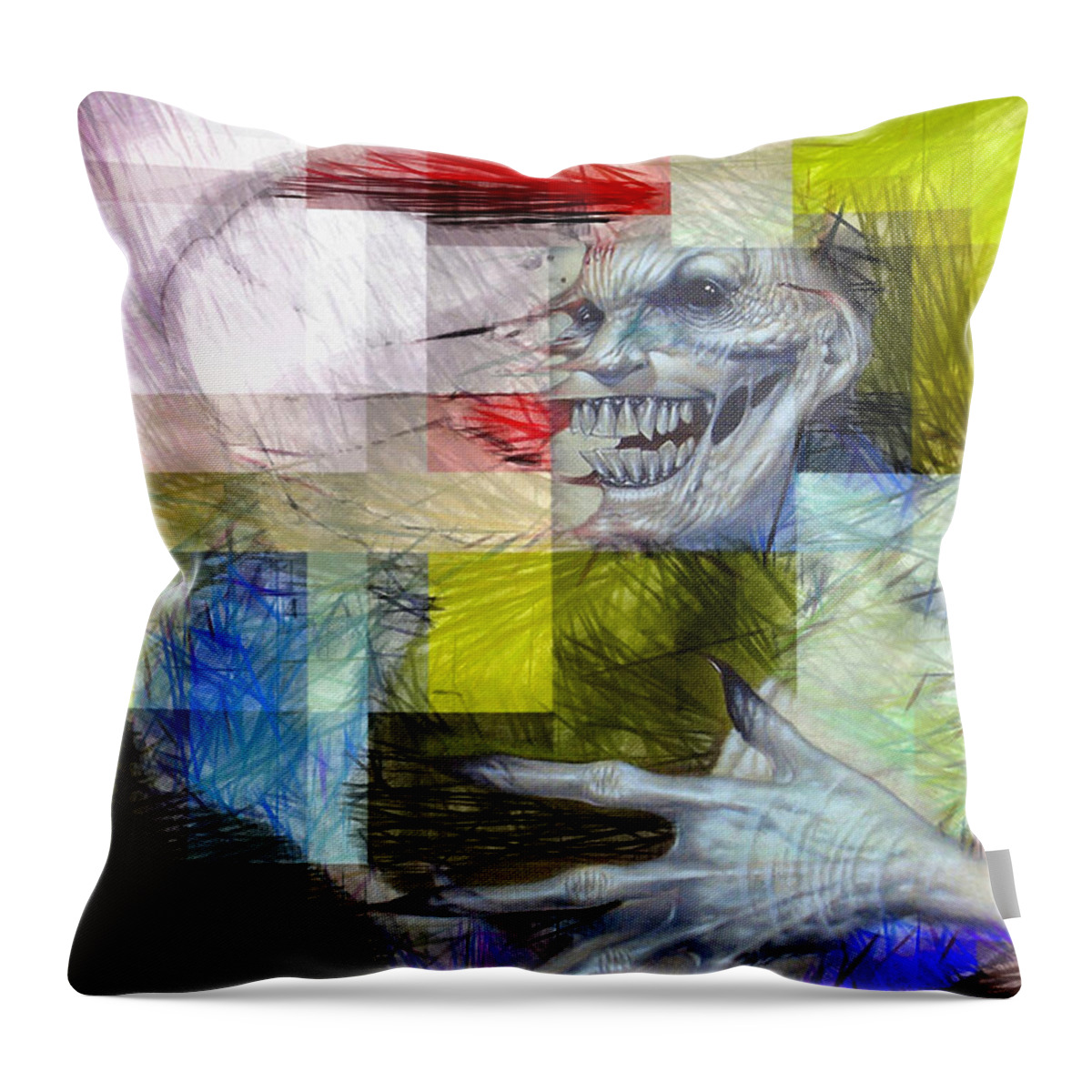 Halloween Throw Pillow featuring the digital art Halloween Mask #12 by Rafael Salazar