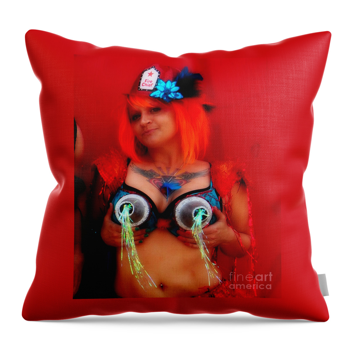 Bklyn Throw Pillow featuring the photograph Mermaid Parade 2011 by Mark Gilman