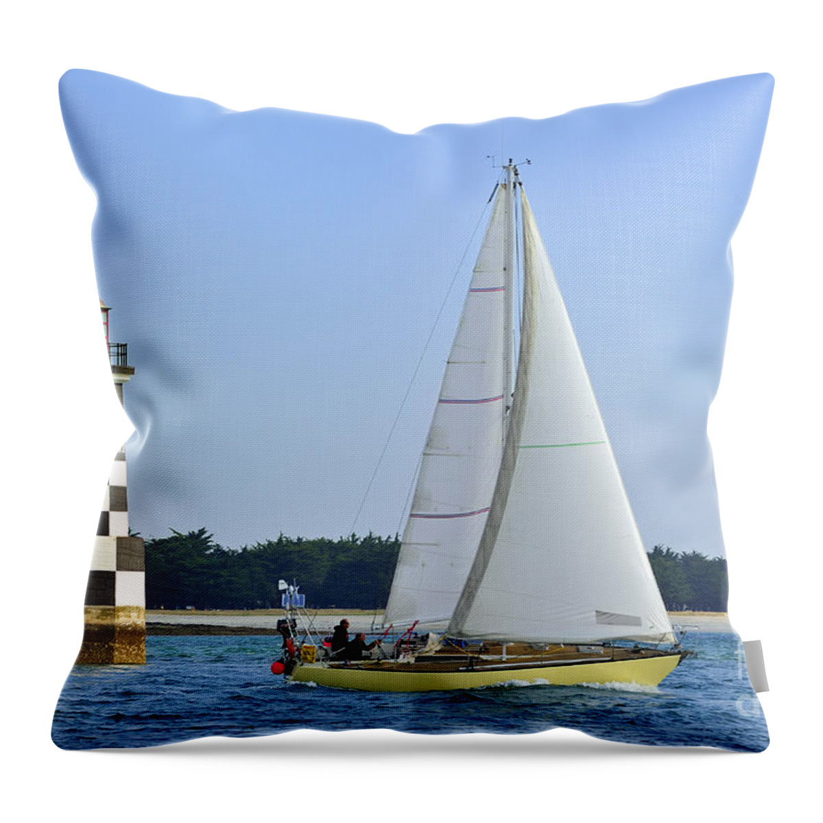 Sailing Boat Throw Pillow featuring the photograph 120118p306 by Arterra Picture Library