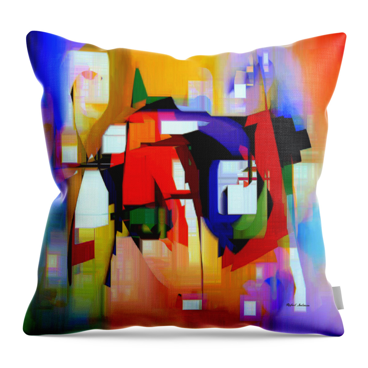 Abstract Throw Pillow featuring the digital art Abstract Series IV #13 by Rafael Salazar