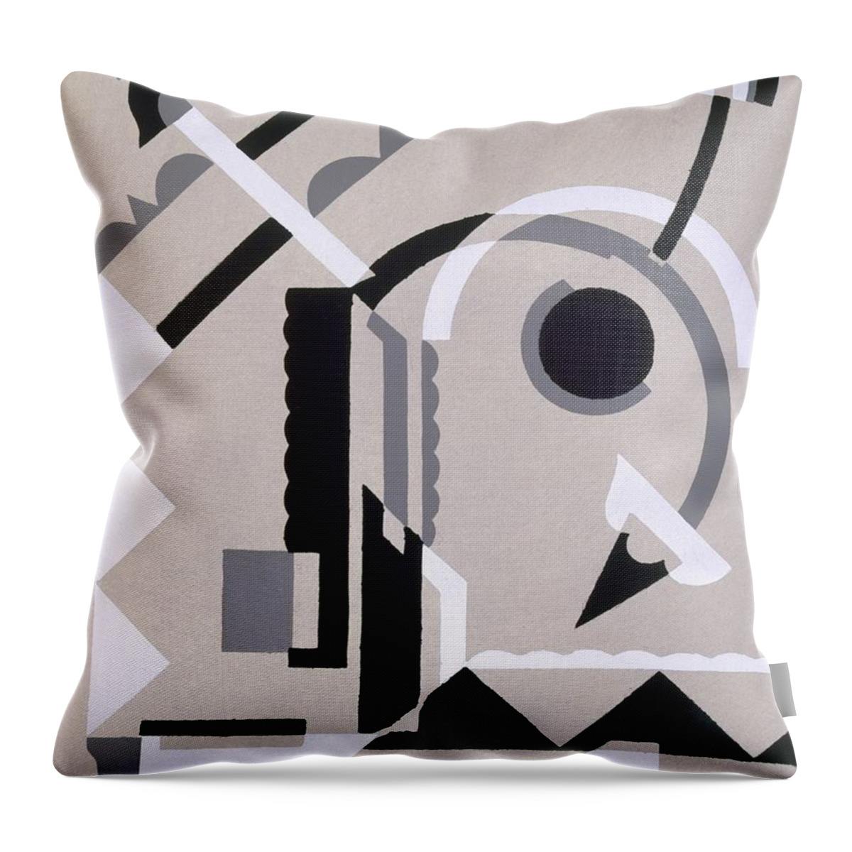 Art Deco Throw Pillow featuring the painting Design from Nouvelles Compositions Decoratives by Serge Gladky