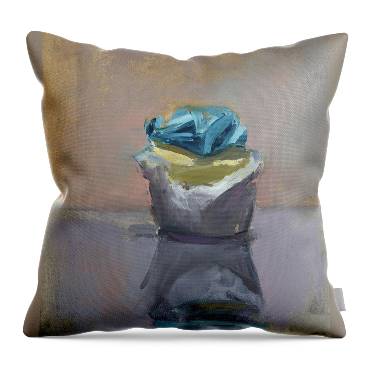 Cupcake Throw Pillow featuring the painting Untitled #324 by Chris N Rohrbach