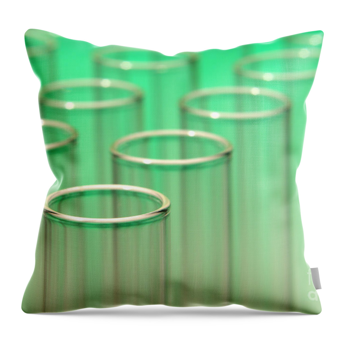 Test Throw Pillow featuring the photograph Laboratory Test Tubes in Science Research Lab #18 by Science Research Lab