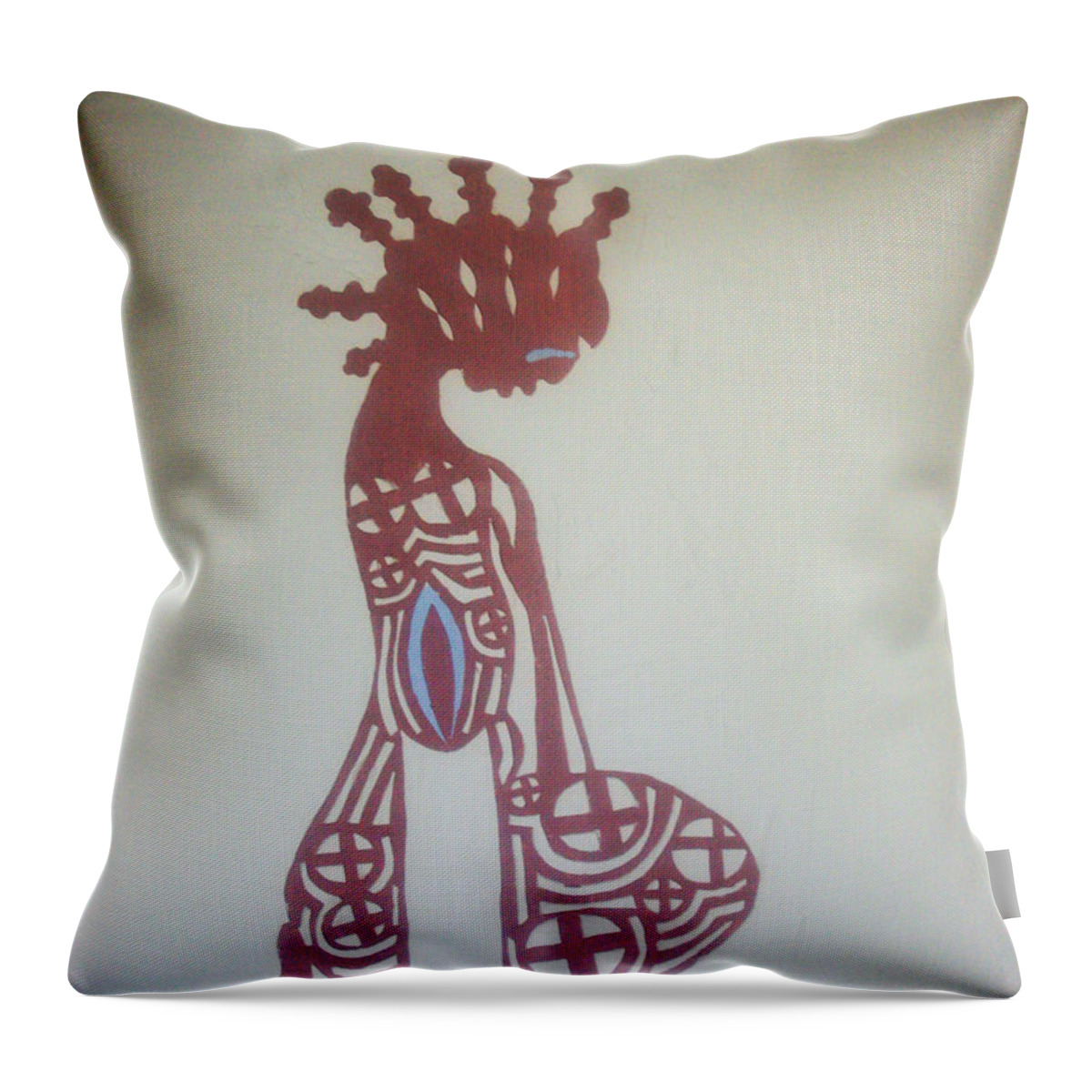 Jesus Throw Pillow featuring the painting The Wise Virgin #18 by Gloria Ssali