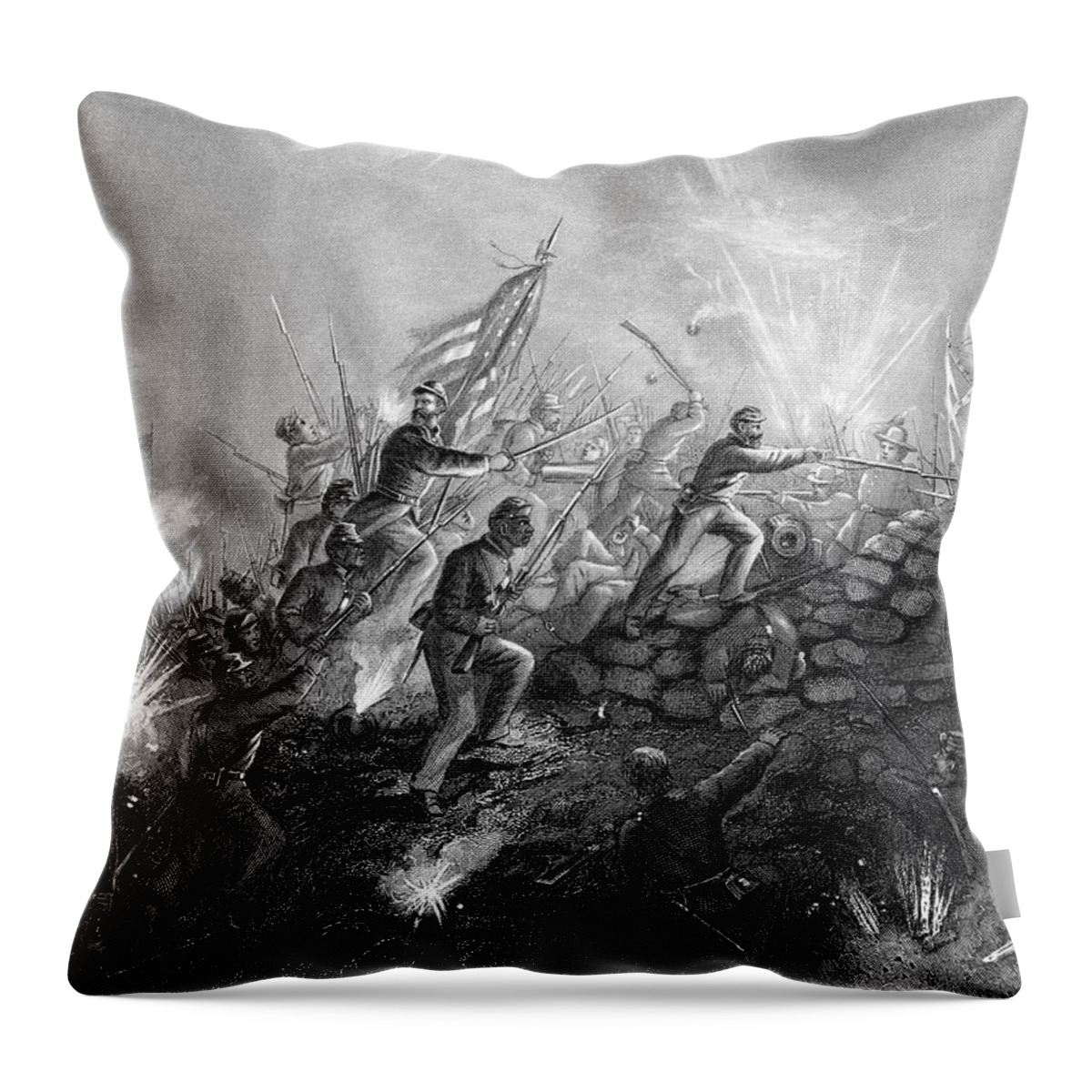 Horizontal Throw Pillow featuring the painting 1860s July 18 1863 African American by Vintage Images