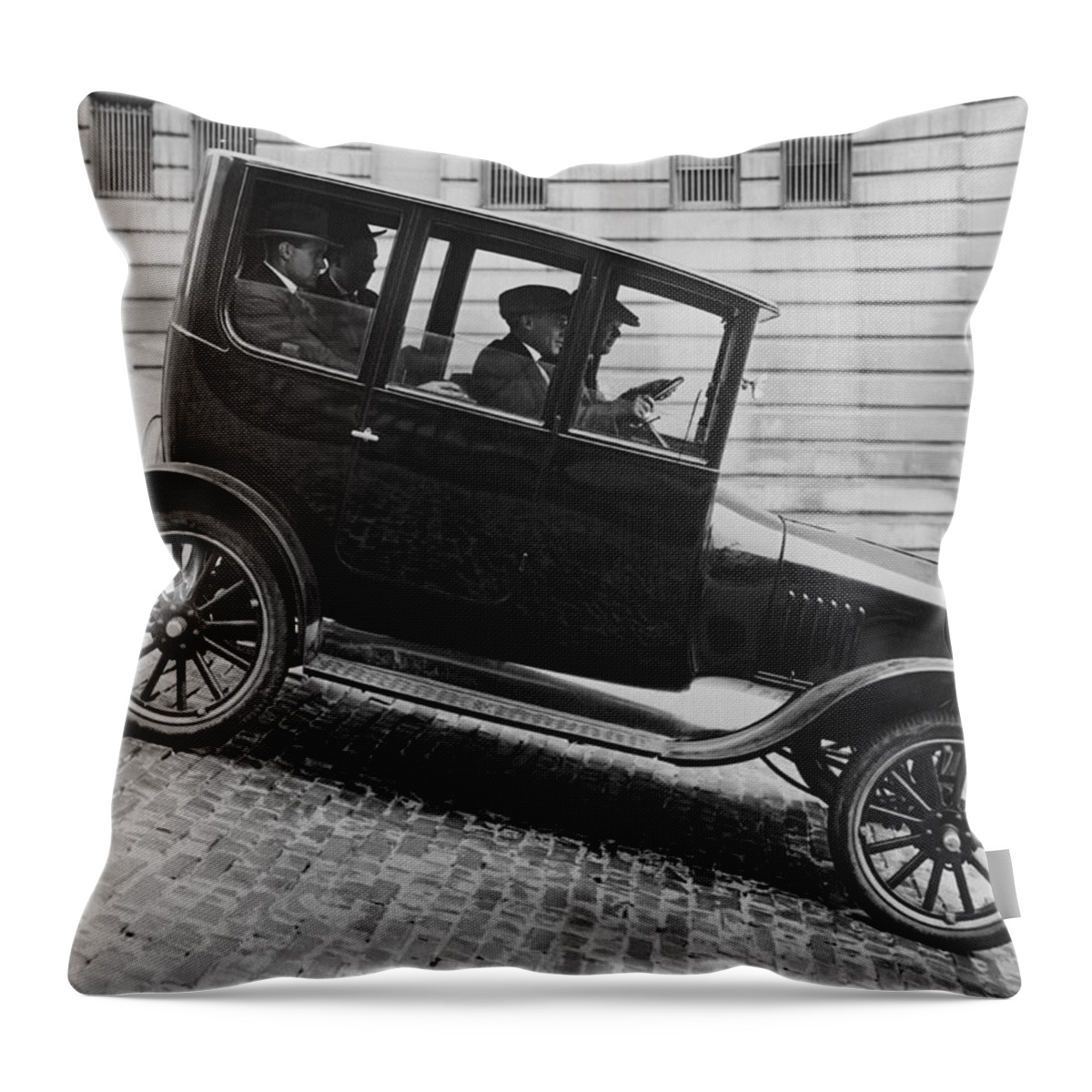 1035-163 Throw Pillow featuring the photograph 1921 Ford Model T Tudor by Underwood Archives
