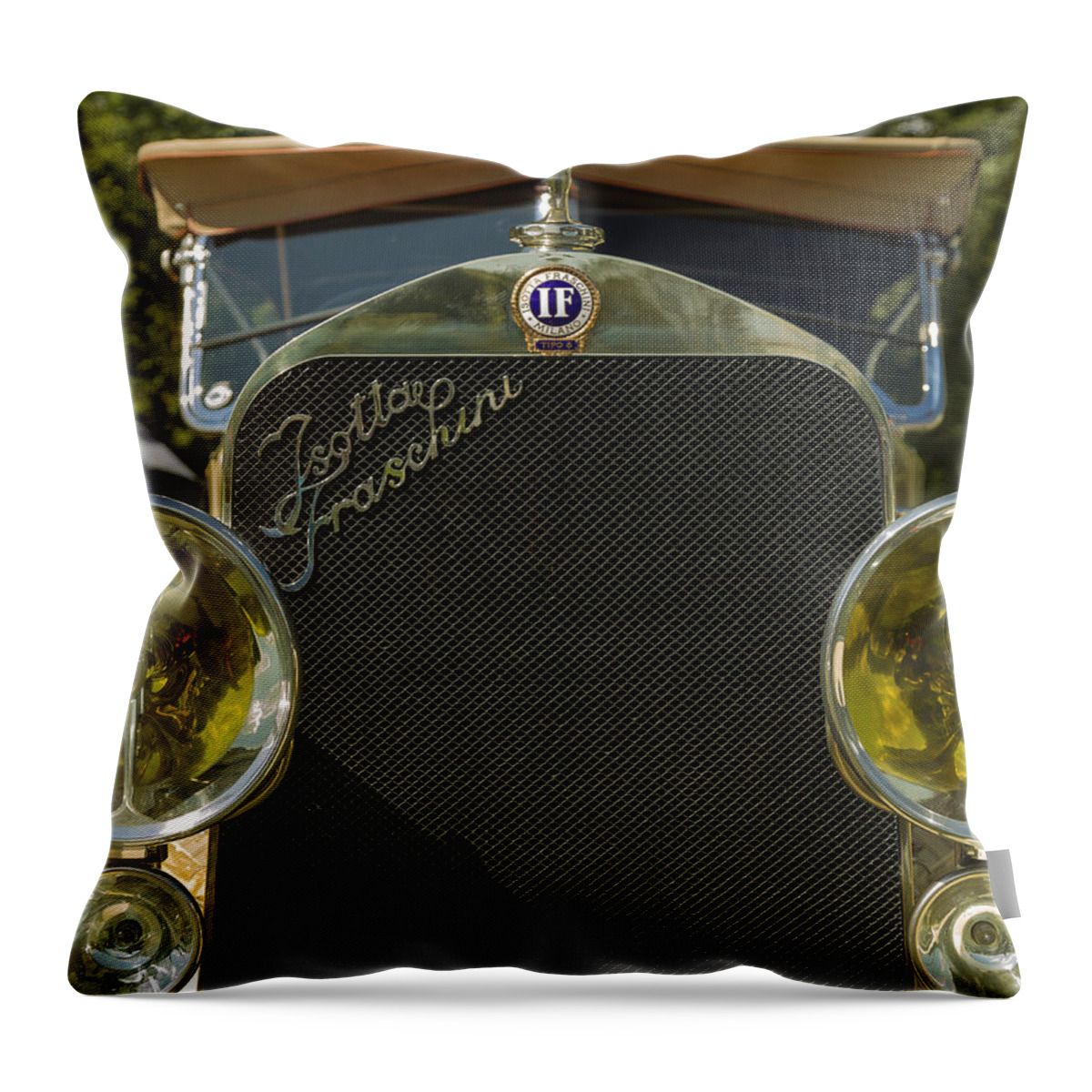 American Throw Pillow featuring the photograph 1922 Isotta-Fraschini TIPO 8 Torpedo by Sala by Jack R Perry
