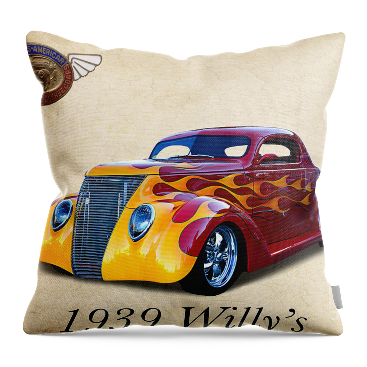 Auto Throw Pillow featuring the photograph 1939 Willy's by Jim Hatch