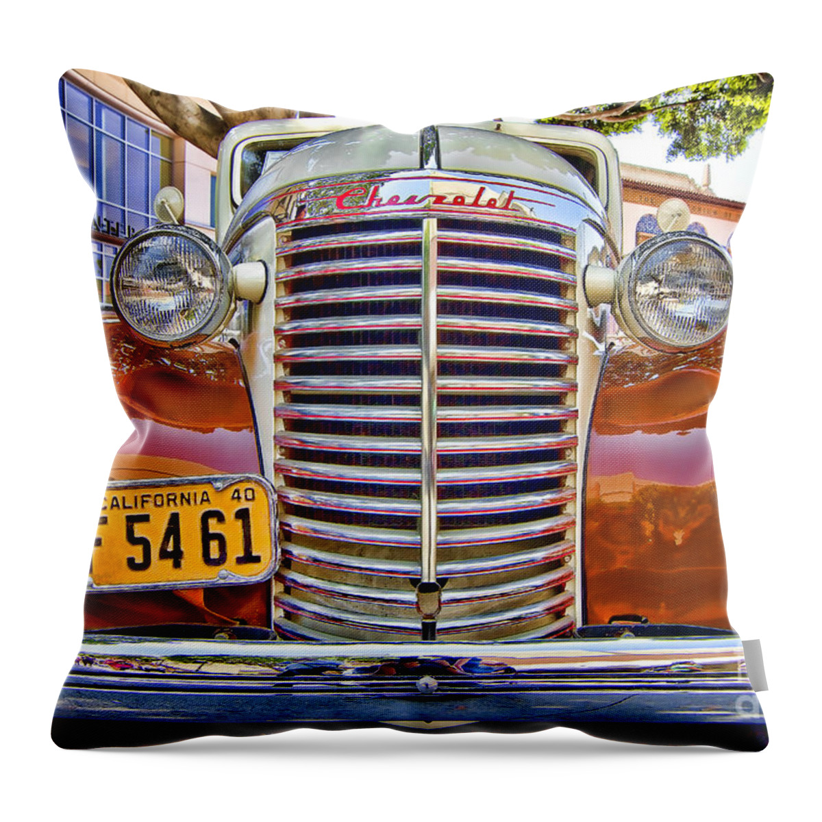 Chevrolet 1940 Throw Pillow featuring the photograph 1940 Chevy Sedan by Jason Abando