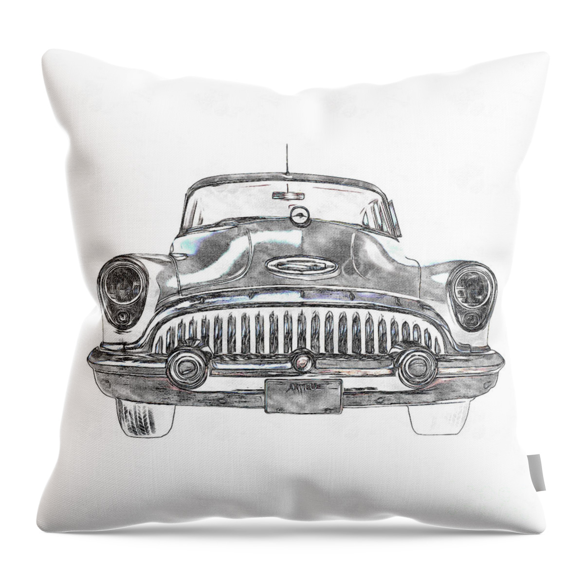 50s Throw Pillow featuring the photograph 1953 Buick Roadmaster FE by Edward Fielding