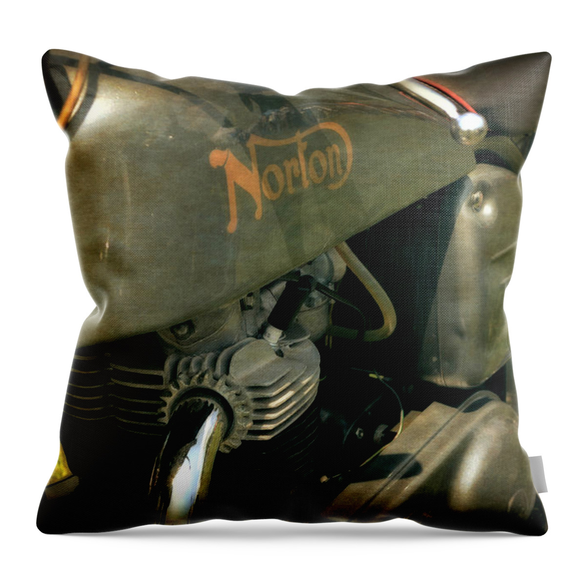 Power Throw Pillow featuring the photograph 1958 Norton Dominator Detail by Michelle Calkins