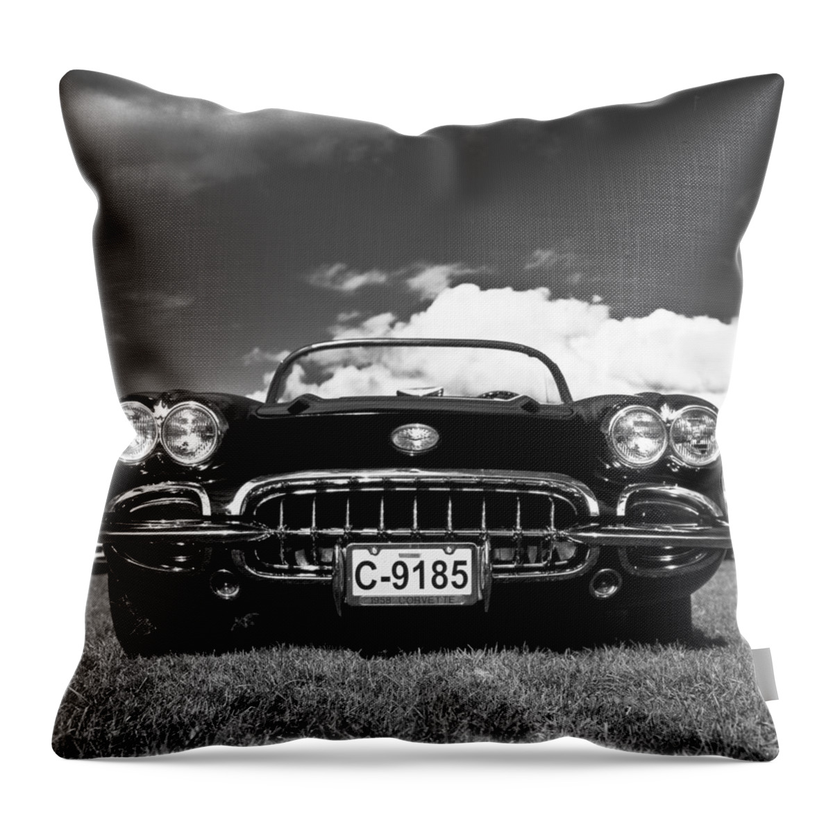 Car Throw Pillow featuring the photograph 1958 Vintage Chevrolet Corvette by Gianfranco Weiss