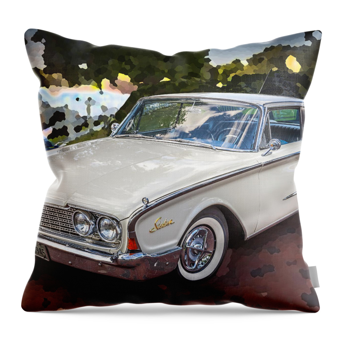 1960 Ford Starliner Throw Pillow featuring the photograph 1960 Ford Starliner by Rich Franco