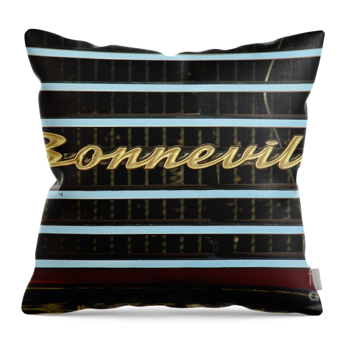 4th Annual Throw Pillow featuring the photograph 1960 Pontiac Belvedere Logo by Mark Dodd