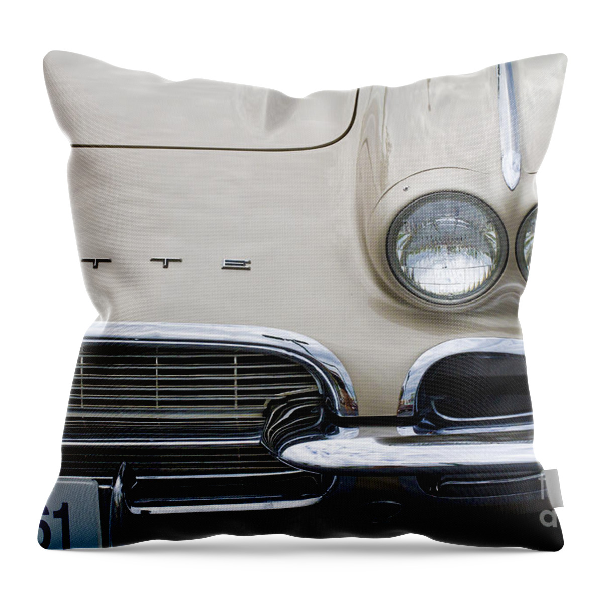 1961 Chevrolet Corvette Throw Pillow featuring the photograph 1961 Corvette by Dennis Hedberg