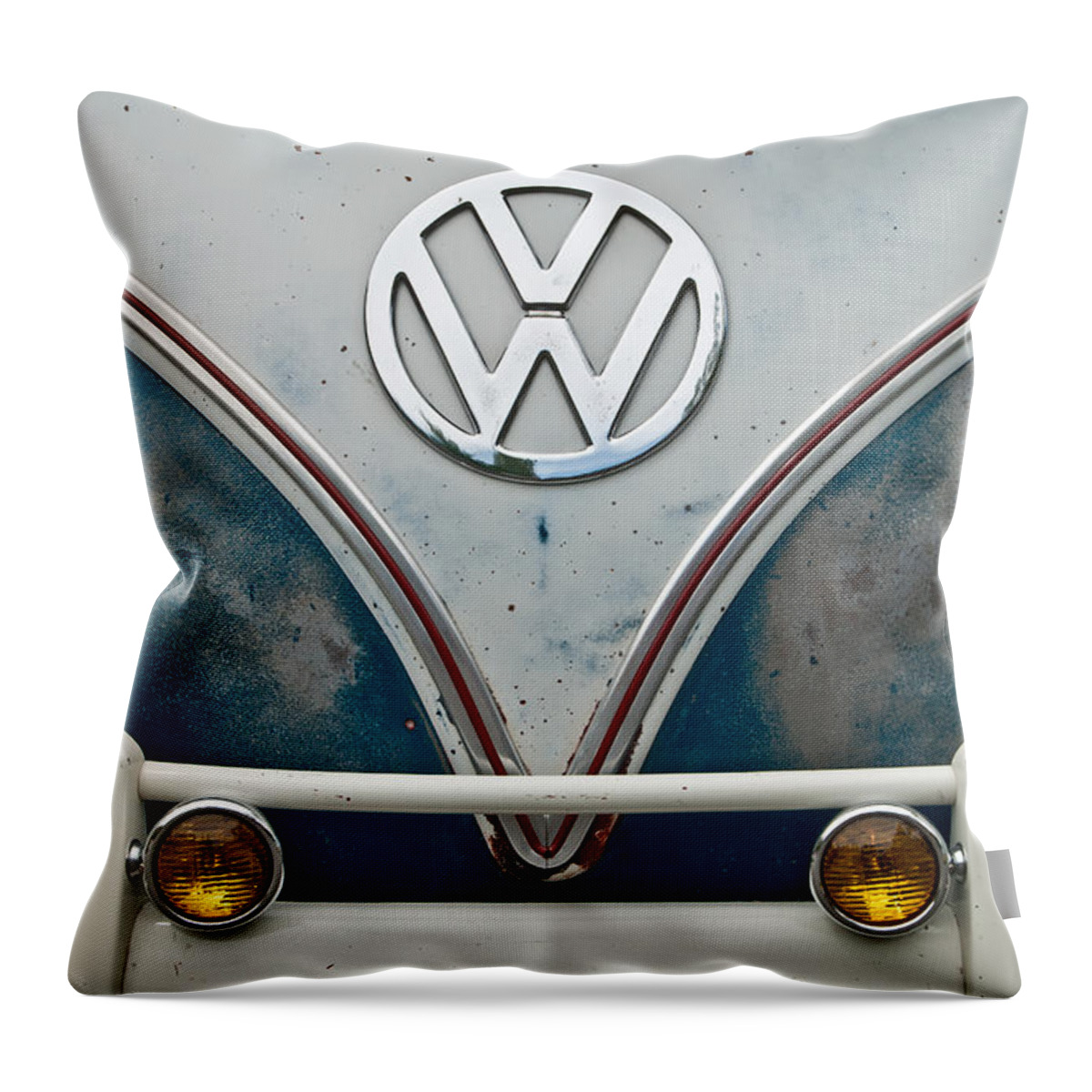 Volkswagen Throw Pillow featuring the photograph 1965 VW Volkswagen Bus by Jani Freimann