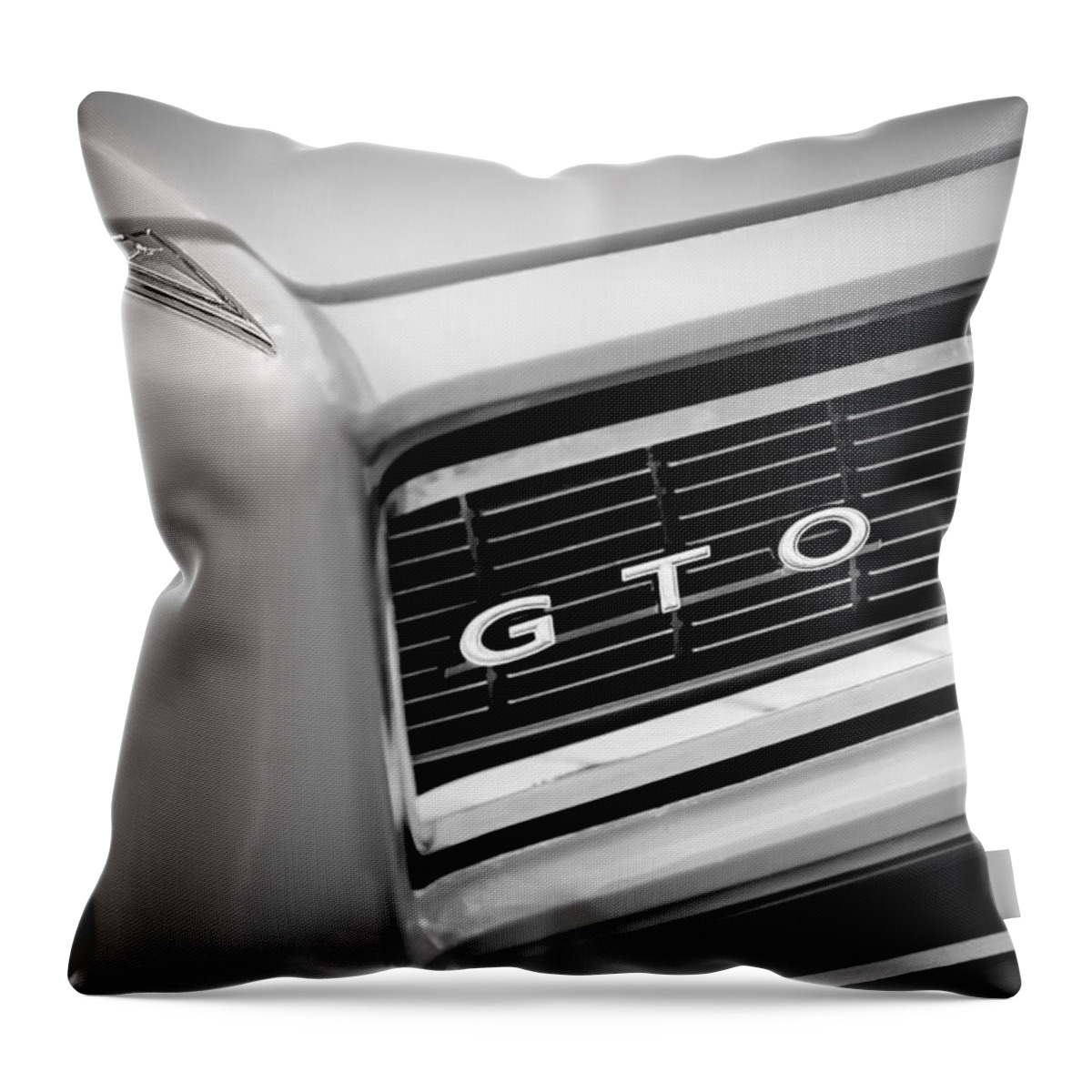 1968 Pontiac Gto Grille Emblem Throw Pillow featuring the photograph 1968 Pontiac GTO Grille Emblem by Jill Reger