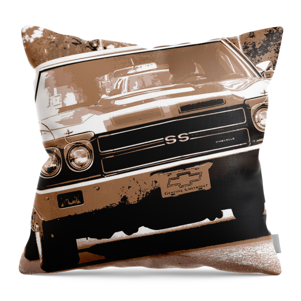 1970 Throw Pillow featuring the photograph 1970 Chevy Chevelle SS 396 by Gordon Dean II