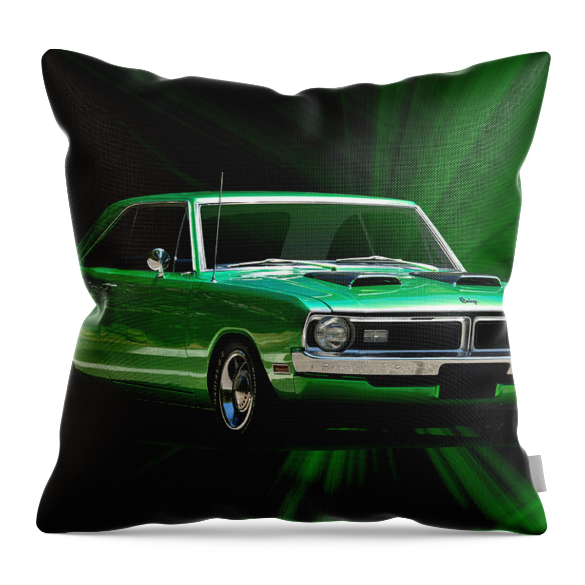 Alloy Throw Pillow featuring the photograph 1970 Dodge Dart Swinger by Dave Koontz