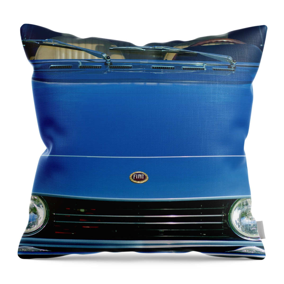 1971 Fiat Dino 2.4 Grille Throw Pillow featuring the photograph 1971 Fiat Dino 2.4 Grille by Jill Reger