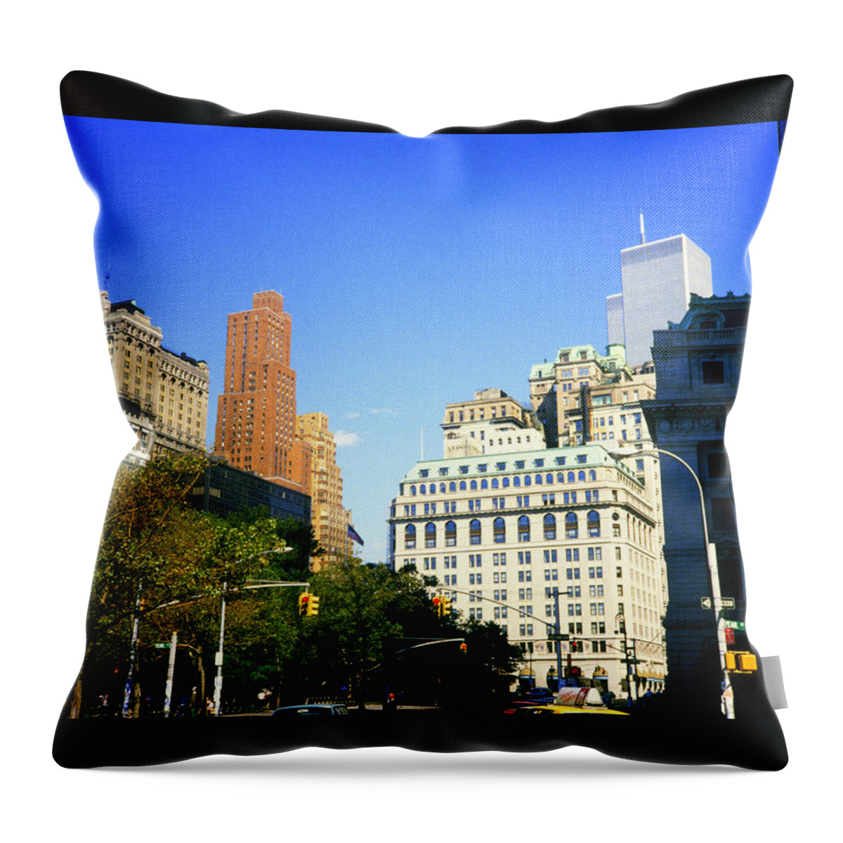 New York Throw Pillow featuring the photograph 1984 New York City Skyline No3 by Gordon James
