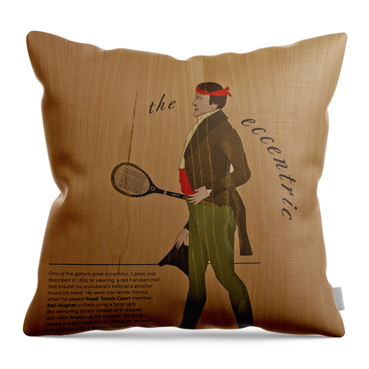 Tennis Throw Pillow featuring the photograph 19th Century Tennis Player 2 by Maj Seda