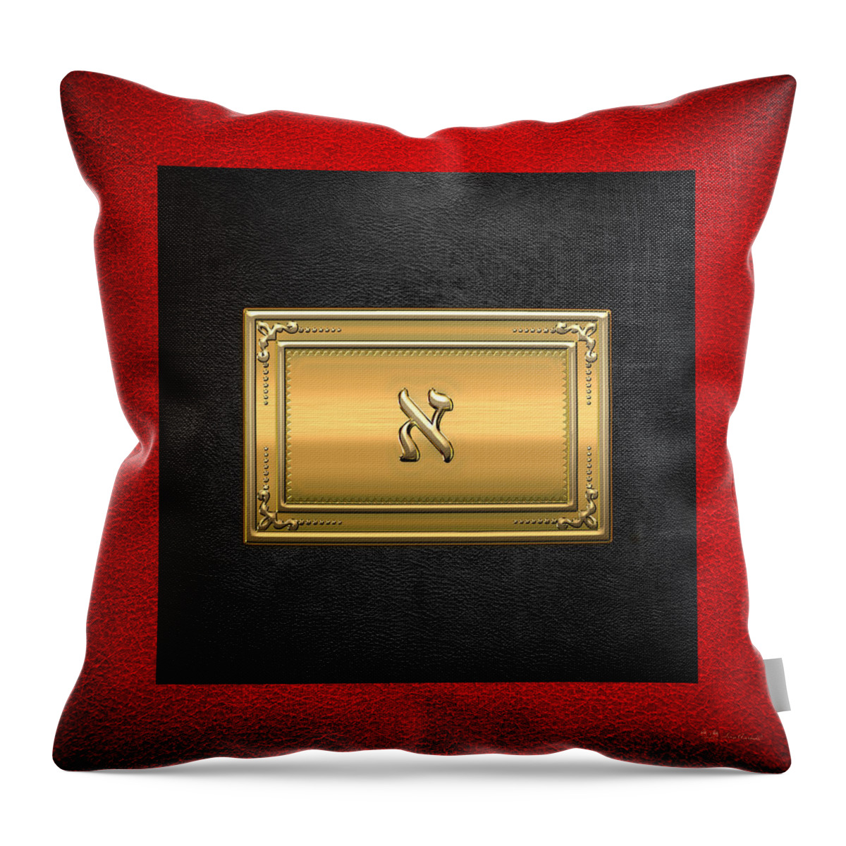 'ancient Brotherhoods' Collection By Serge Averbukh Throw Pillow featuring the digital art 19th Degree Mason - Grand Pontiff Masonic Jewel by Serge Averbukh