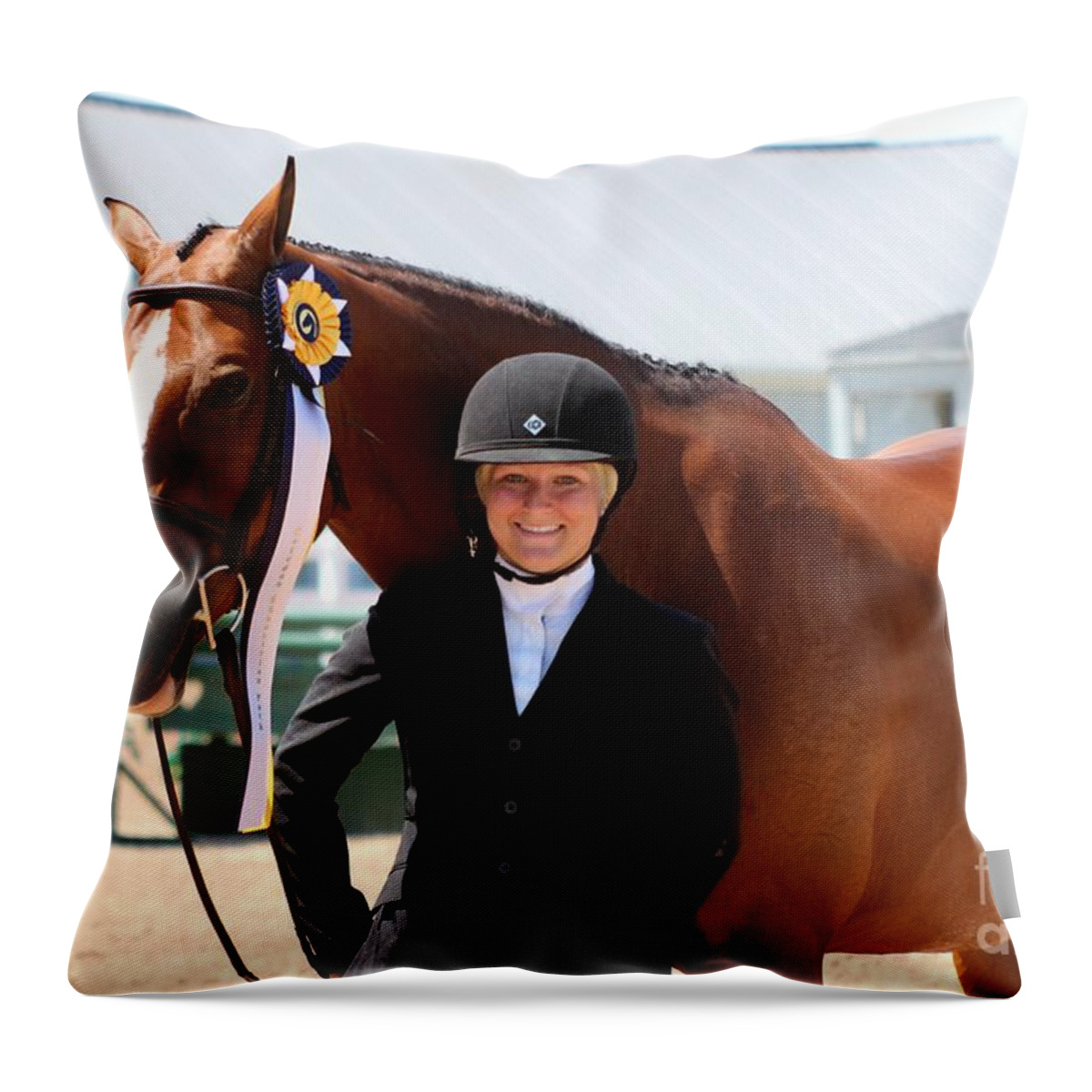 Horse Throw Pillow featuring the photograph 1hunter61 by Janice Byer