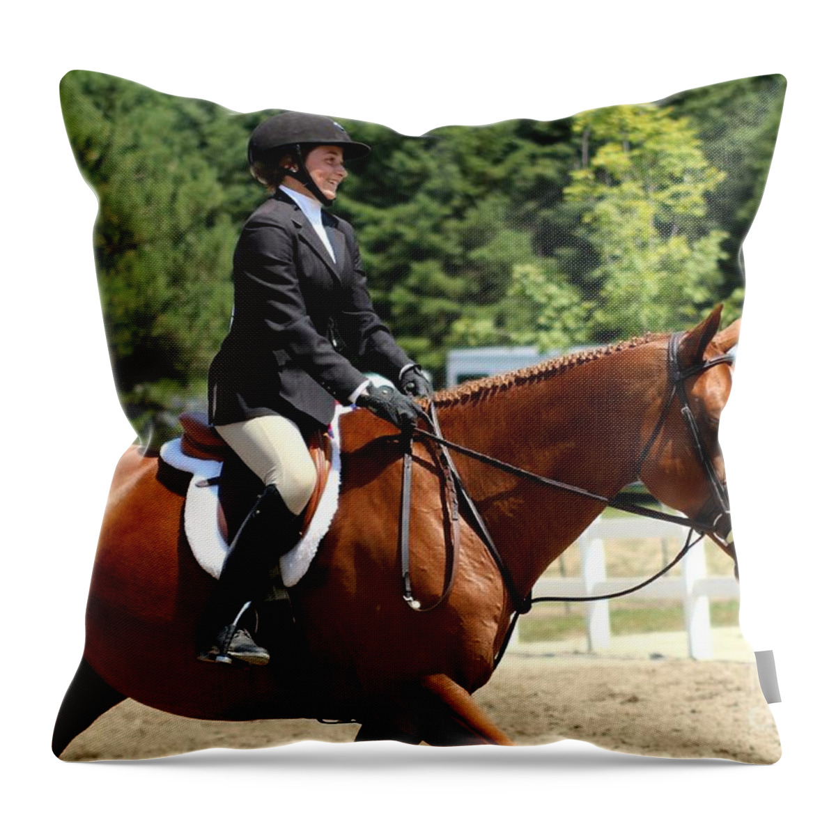 Horse Throw Pillow featuring the photograph 1hunter68 by Janice Byer