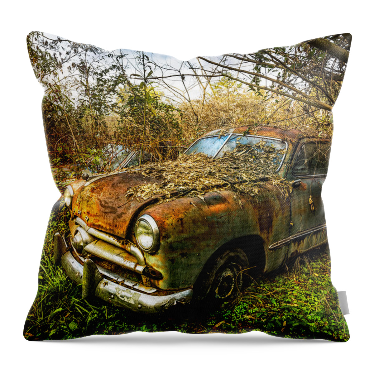 1940s Throw Pillow featuring the photograph 1949 Ford #2 by Debra and Dave Vanderlaan