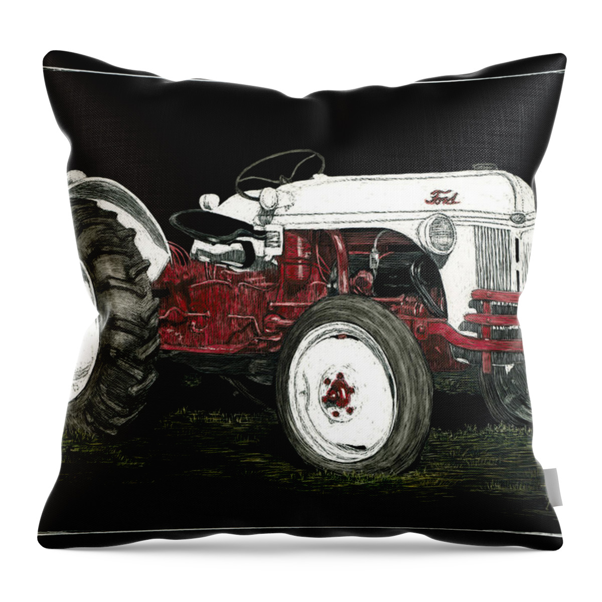 Tractor Throw Pillow featuring the photograph 20 Horses #1 by Ann Ranlett