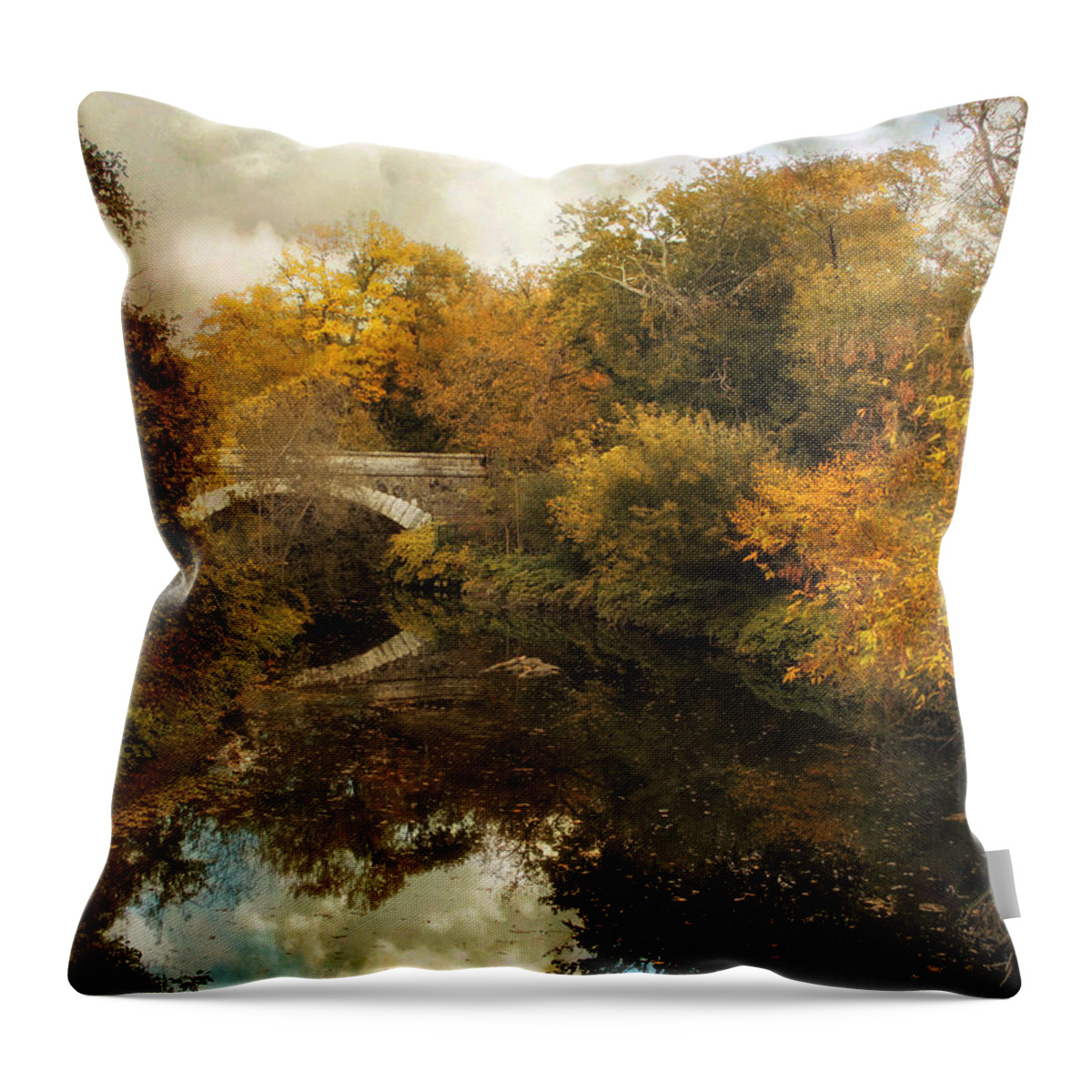 Nature Throw Pillow featuring the photograph A Distant Bridge #2 by Jessica Jenney