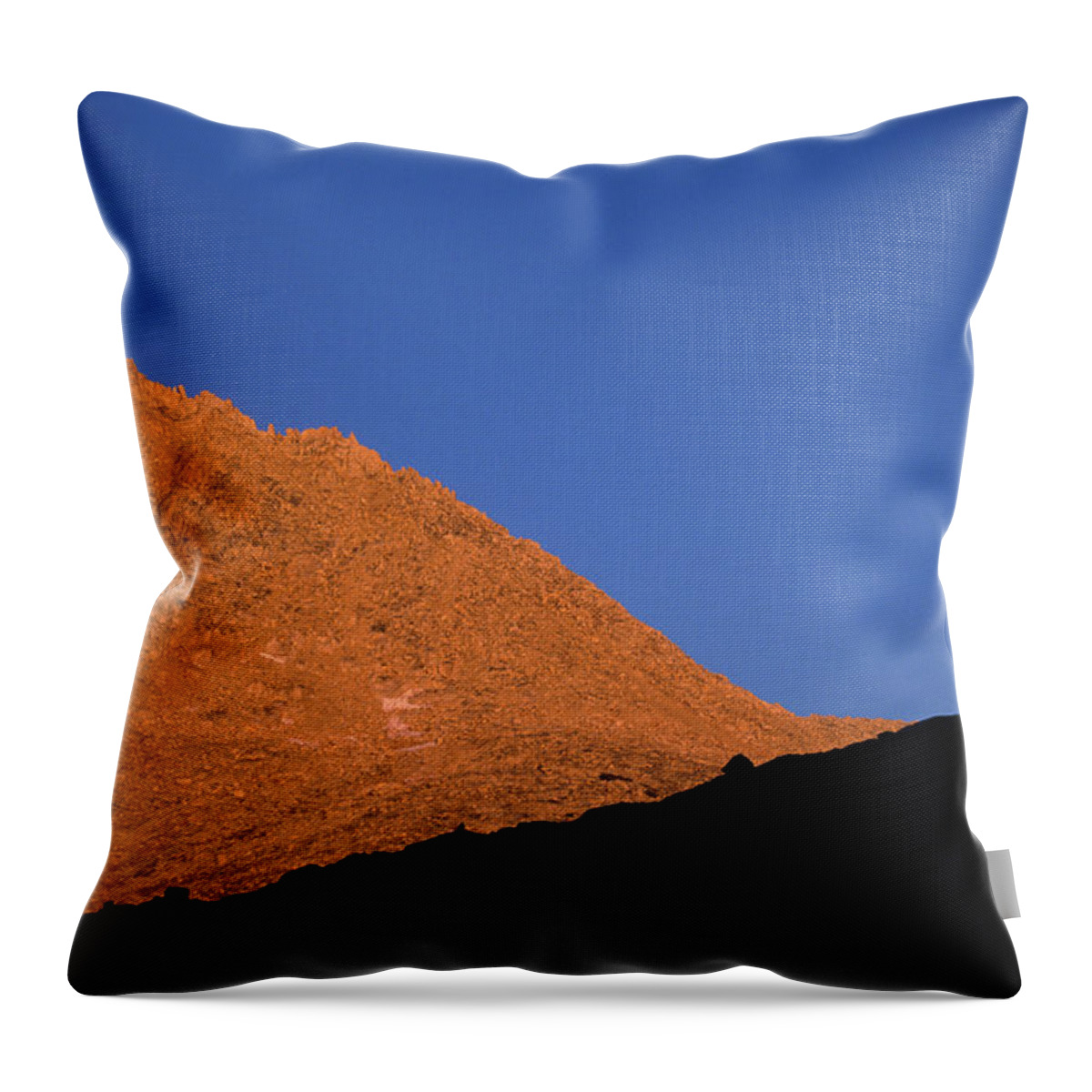 Adult Throw Pillow featuring the photograph A Hiker Silhouetted Against Mountains #2 by Corey Rich